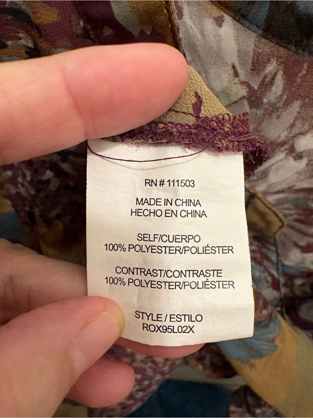 fig and flower Floral Long Sleeve Button-Down Blouse with Gold Metallic Size 2X - Picture 9 of 13